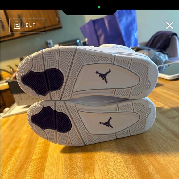 Jordan Kids White and Navy Sneakers